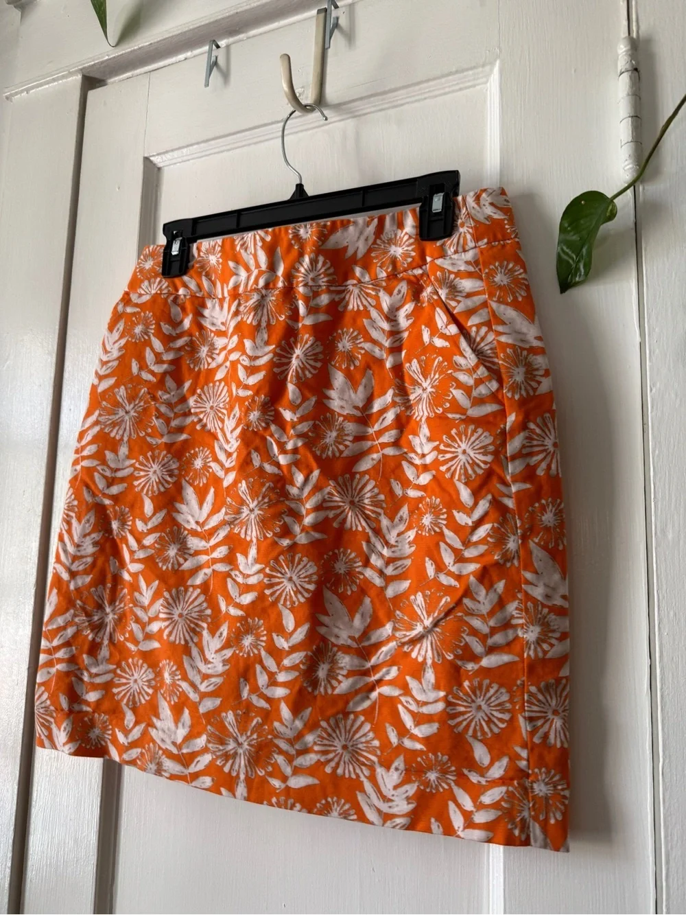 Women's Orange Floral A-Line Skirt Rafaella size 10